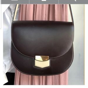 Celine Medium Bicolor Trotteur Bag Burgundy Powder